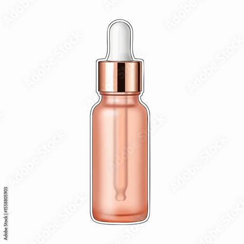 Peach Coral Cylinder Dropper Bottle