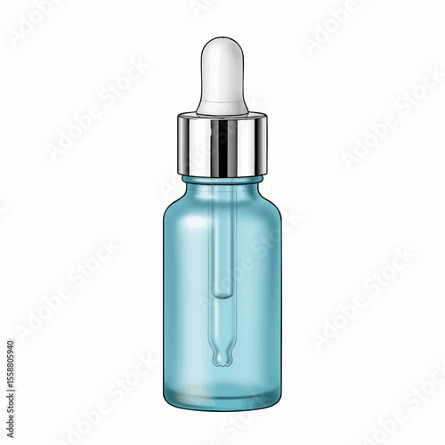Baby Blue Cylinder Dropper Bottle