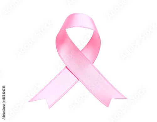 A delicate pink satin ribbon stands as a powerful symbol of hope and support for breast cancer awareness.