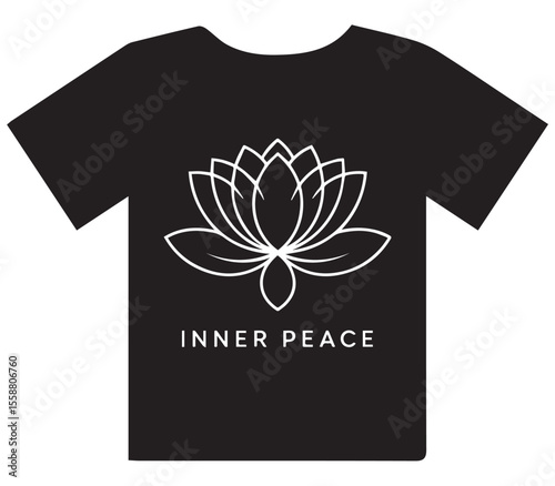 Lotus Flower 'Inner Peace' Minimalist T-Shirt Design" or "Yoga Meditation Symbol Graphic Tee