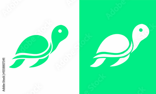 Minimalist Turtle Logo Design illustration elements