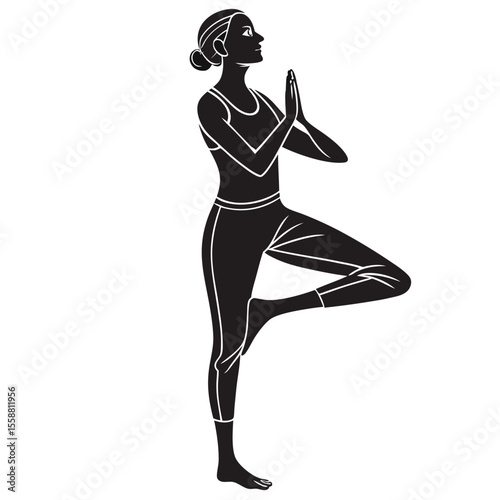 Yoga Pose: Tree Pose Illustration -  A Guide to Vrksasana