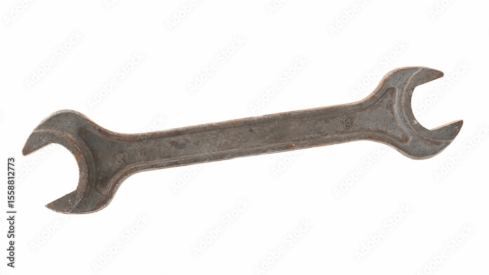 Old wrench on white background Old wrench on white background