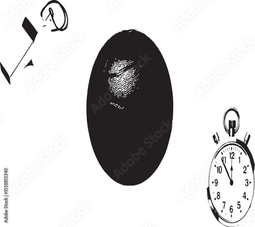 A basketball with a whistle, stopwatch, weights, and cheering hands on a blue gradient background