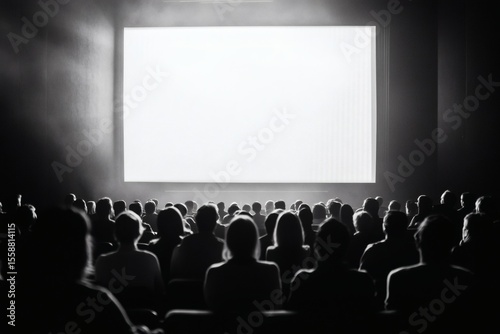 Wallpaper Mural Diverse audience silhouettes attending seminar or presentation. Torontodigital.ca