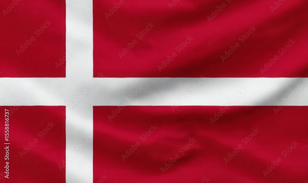 Fototapeta premium Denmark national flag waving close-up