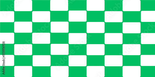 Green and White Checkerboard Pattern with Rounded Rectangles
