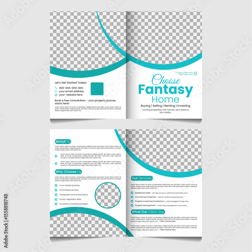 Modern Bi-fold Brochure design for real estate business growth