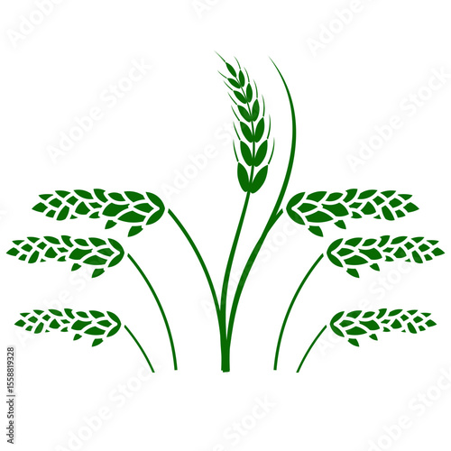 wheat farming logo icon vector image illustration