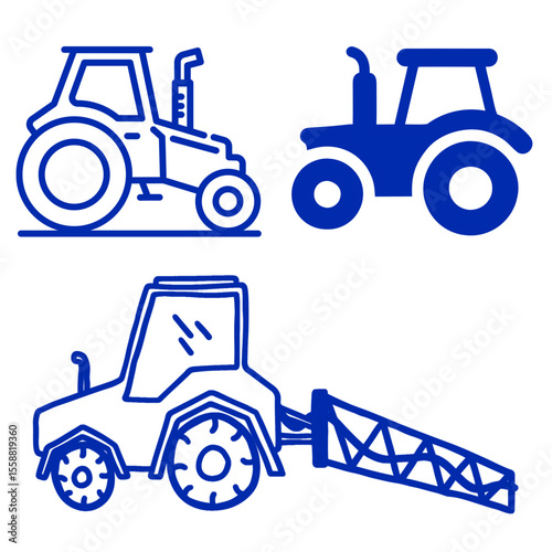 illustration of vector image of farm tractor icon