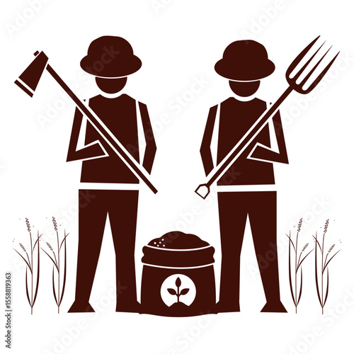 illustration of vector image of farming icon
