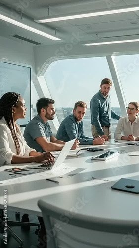 Business team meeting in a modern office boardroom for strategic planning and collaboration
