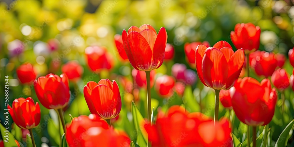 Sensual Red Tulips in a Spring Park Sensual Red Tulips in a Spring Park