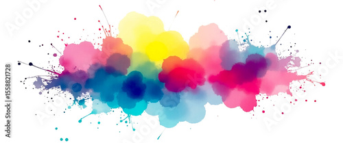 Vector beautiful watercolor splash isolated paint stroke  