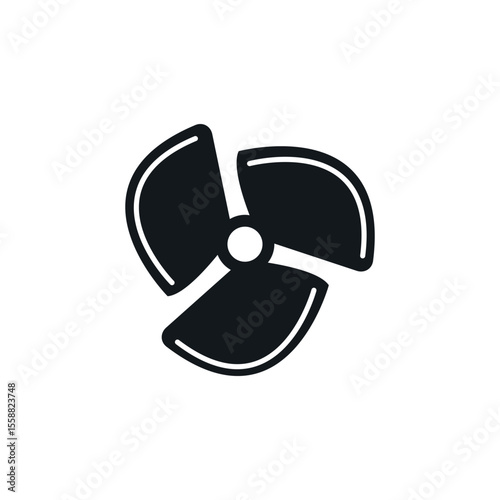Fan blade vector propeller icon. Ship blade fan turbine airplane logo rotor cooler icon