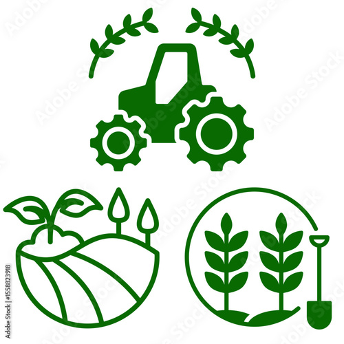 sustainable agriculture industry icon vector image illustration