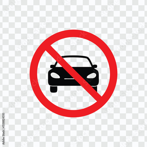 No Car Entry – Restricted Zone Traffic Sign