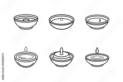 water dish line art vector illustration