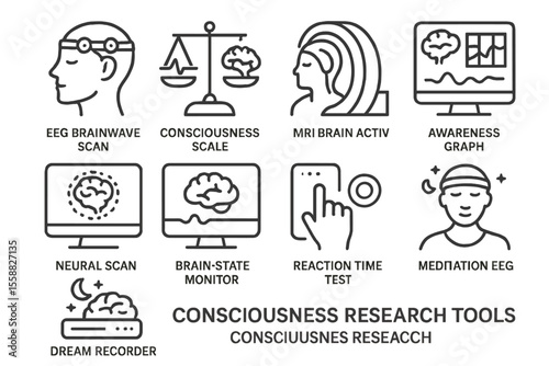Consciousness research tools: brainwave patterns and neural scans
