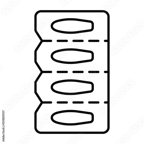Medicine candles packet thin line icon, pharmacy concept. Vector graphics. Medical suppositories pack sign on white background, style mobile or design.