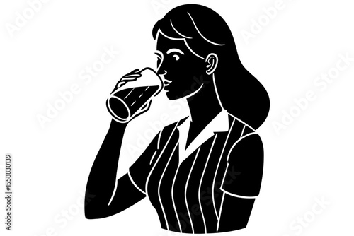 silhouette of a man with a glass of wine