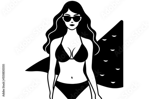 girl in a black dress