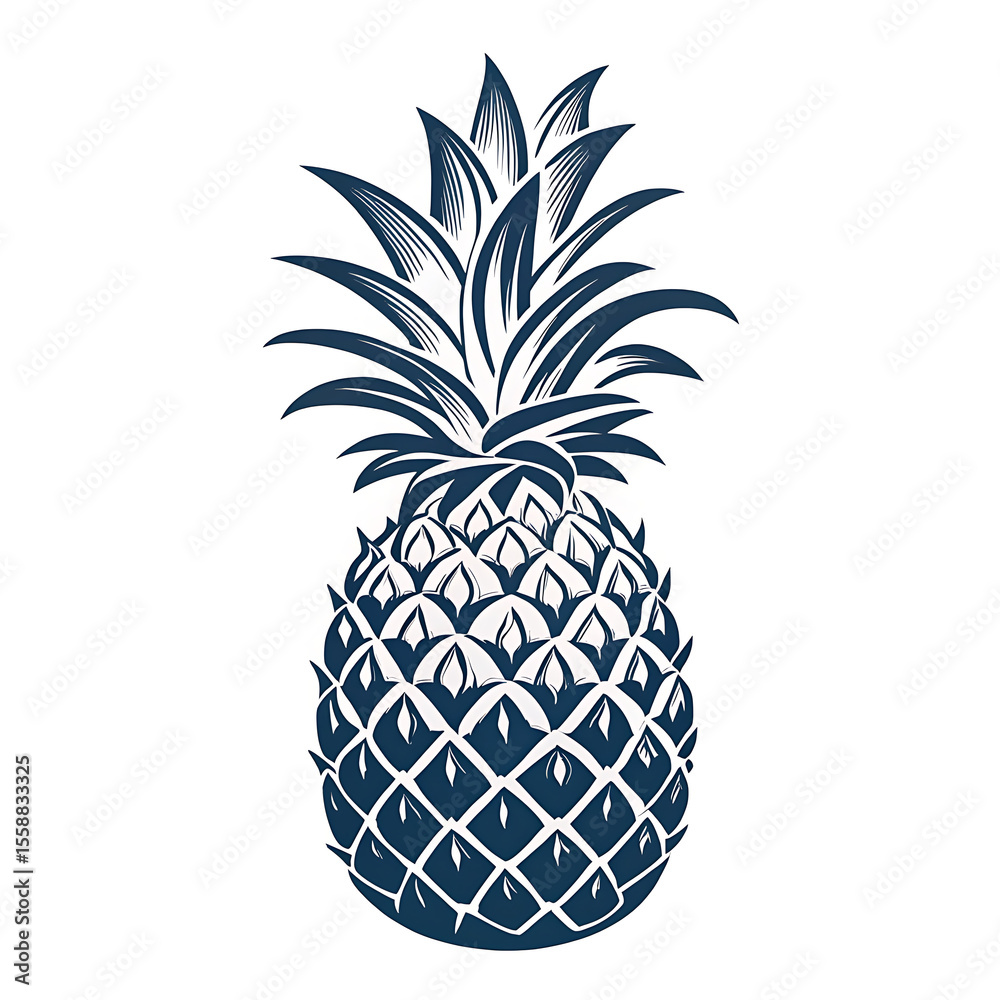 Obraz premium Pineapple silhouette vector illustration icon