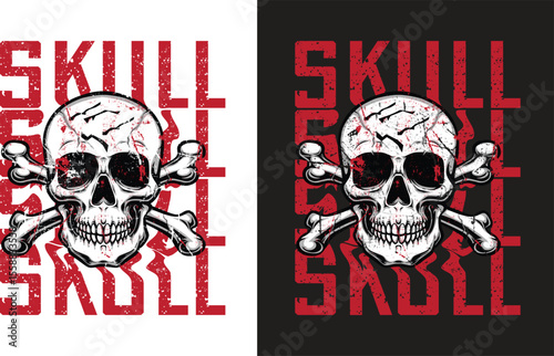 Skull vintage typography t-shirt design