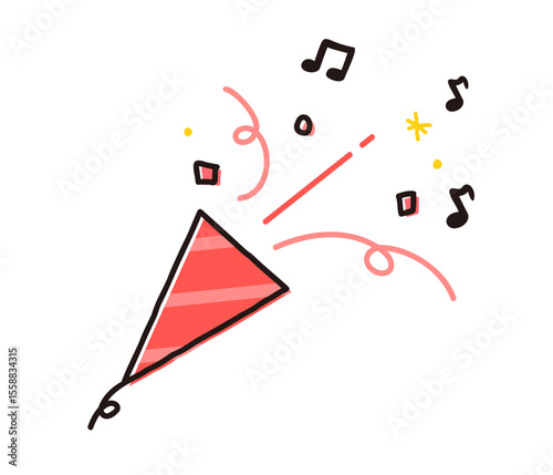 Party popper clipart – colorful confetti explosion illustration