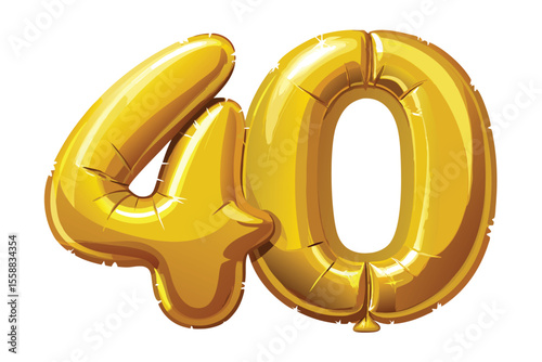 Golden Number 40 Balloons Celebrate Milestone Birthdays with Style