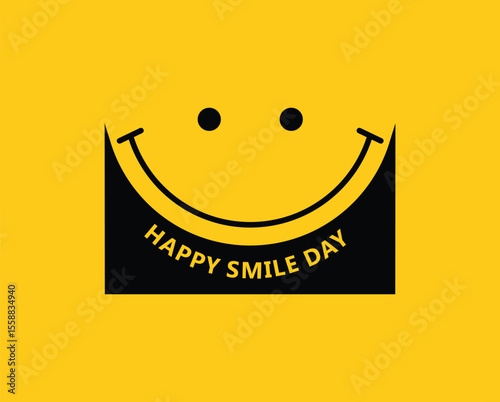 International happy smile day. New style of smile day icon design in vector illustrated with flat style.