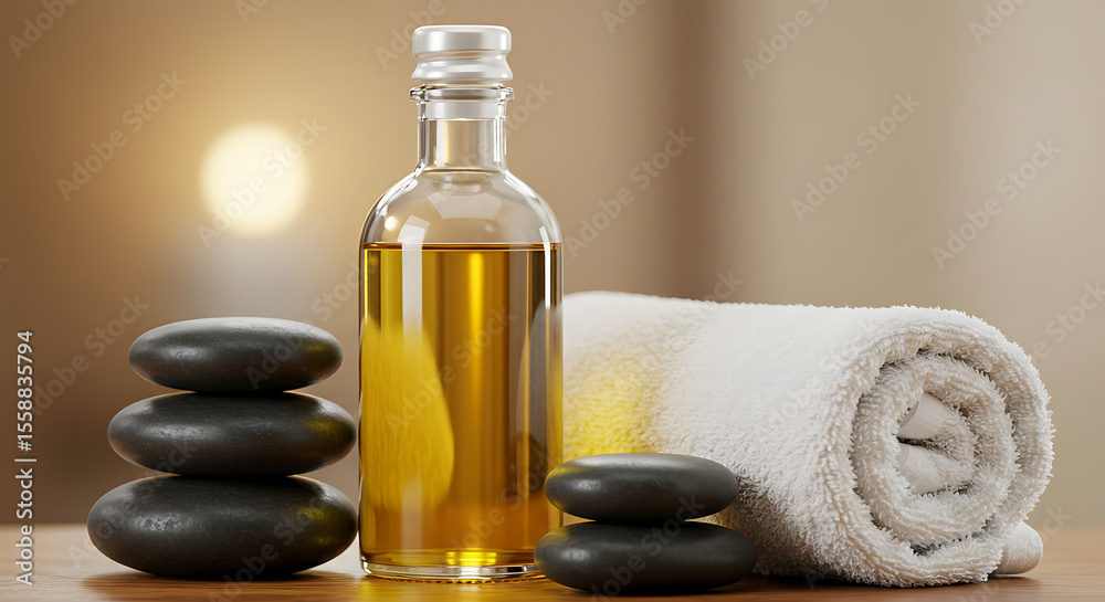 Spa Relaxation Set with Oil Stones and Towel. Spa Relaxation Set with Oil Stones and Towel.