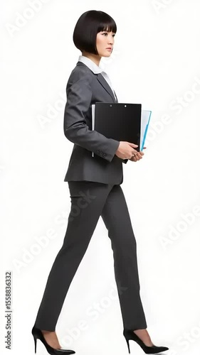 Businesswoman Walking Sequence: Animated Asset for Presentations and Motion Graphics Projects