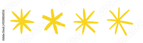 Star crayon pencil chalk hand drawn background sketch color. Yellow crayon star collage sticker doodle element.