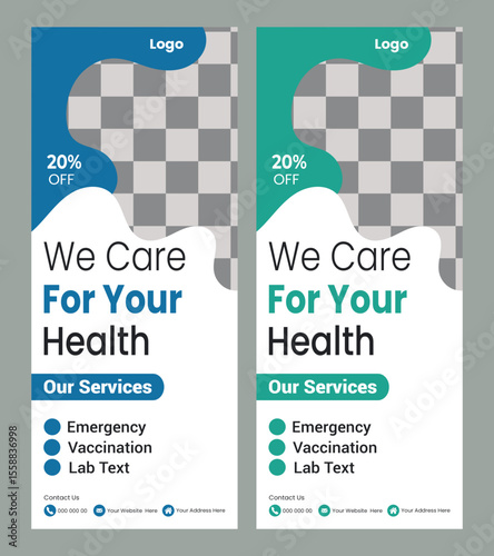  Medical roll up banner design for hospital
