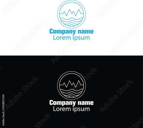 Logo featuring a waveform and waves within a circle, suitable for a company identity.