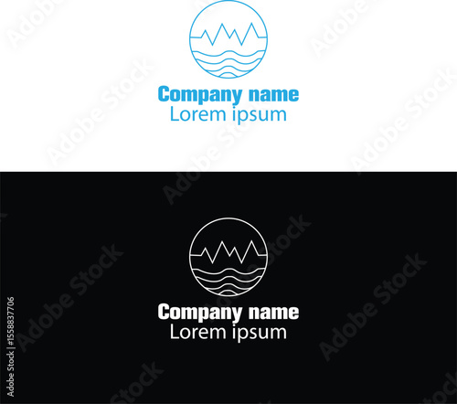 Logo featuring a waveform and waves within a circle, suitable for a company identity.