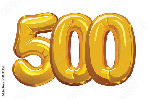 Golden Balloon Number 500 Celebrate Milestones with Style