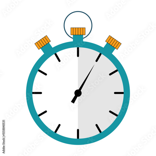 Stopwatch Icon with Half Shaded Face Vector Illustration. A clean and modern vector illustration of a classic stopwatch.
