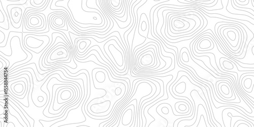 Seamless topographic wavy lines design. gray flowing curve lines on white background. abstract elevation inspired terrain pattern with fluid continuous contour lines.	 photo