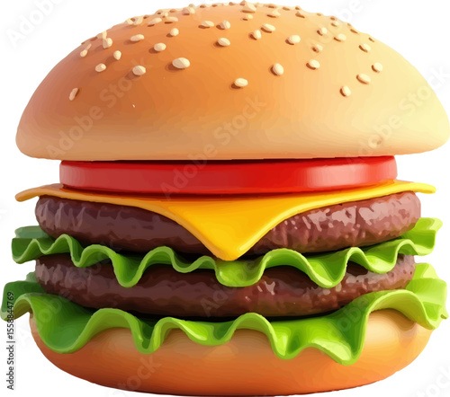 Clip Art Vector Style Burger multicolor 