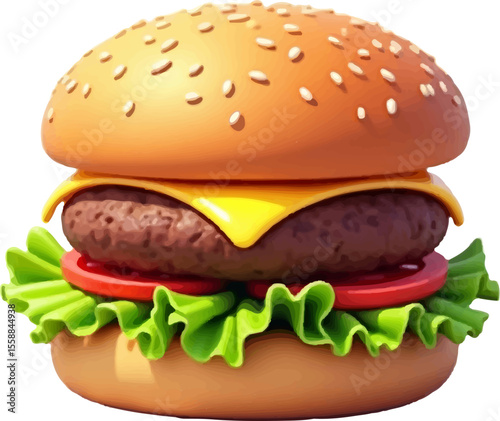 Clip Art Vector Style Burger multicolor 