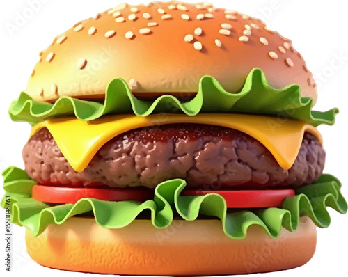Clip Art Vector Style Burger multicolor 