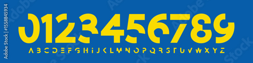Bold Sport Font Alphabet and Numbers with Geometric Cuts and Dynamic Style for Team Jersey, Urban Sports, Digital Event, Car Graphic, Athletic Branding. Modern Typeface. Vector Illustration