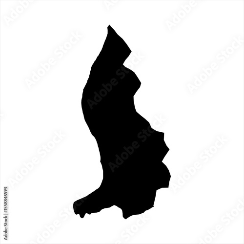 Liechtenstein Map - black World Map International vector template with High detailed isolated on white background - Vector