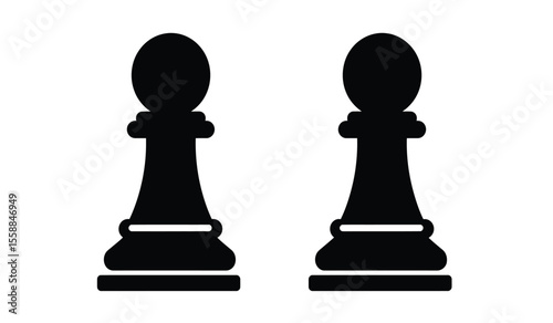 Black and White Chess Pieces Bishop and Queen Icons