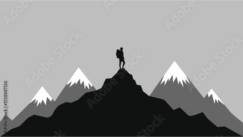 vector illustration of a mountain landscape