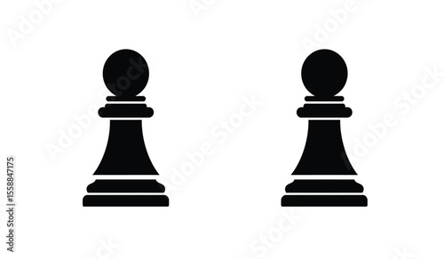 Black and White Chess Pieces Bishop and Queen Icons
