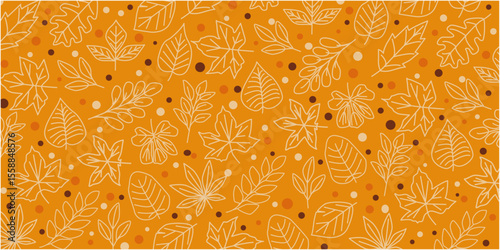Autumnal leaves pattern. autumn botanical graphic elements. Autumnal plant decoration pattern. Vector illustration.