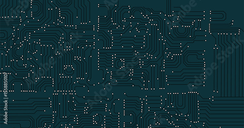 Abstract background with technology circuit board texture. Electronic motherboard illustration. Communication and engineering concept. Vector illustration